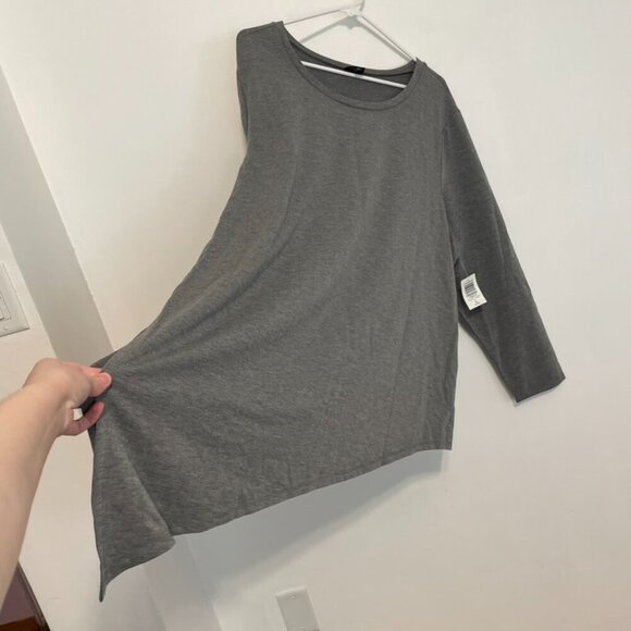 NEW NWT TORRID 3 Plus Size Asymmetrical Terry Active Sweatshirt Gray Long Sleeve - Picture 12 of 16